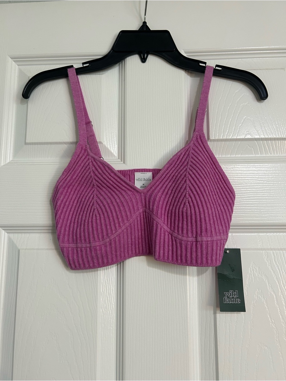 Wild Fable Pink Ribbed Bralette Top NWT